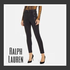 NWOT👖Ralph Lauren black waxed jeans midrise